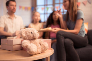 Parents and children are enjoying the birthday anniversary party